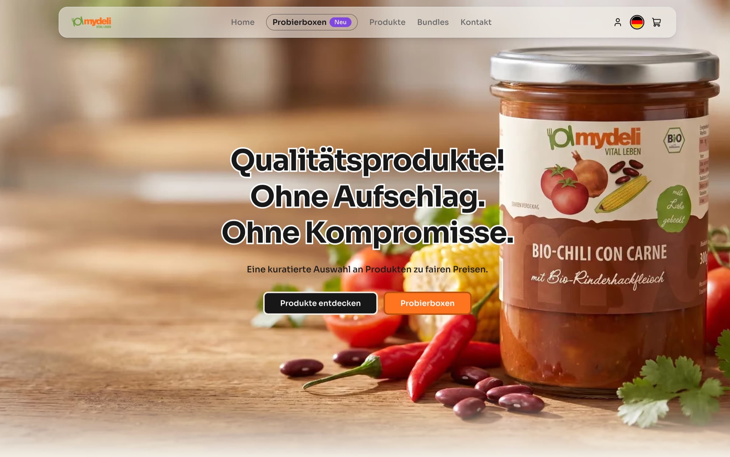 The mydeli.shop home page
